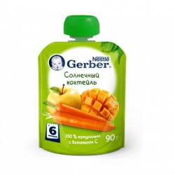 Пюре Gerber солнечный коктейль 90 г