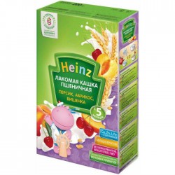 Каша молочная Heinz Лакомая кашка пшеничная абрикос персик вишенка с 5 мес 200 г