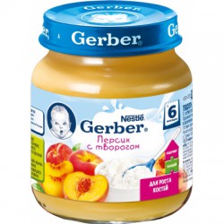 Пюре Gerber персик творог с 5 мес 125 г