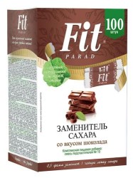 Заменитель сахара, Fit Parad (Фит Парад) 0.5 г 100 шт смесь подсластителей №19 (эритрит сукралоза экстракт стевии) со вкусом шоколада стики в коробке