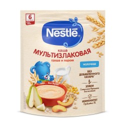 Каша молочная Nestle мультизлаковая с грушей и персиком с 6 мес 200 г